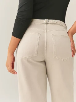 Next Pierre - Jean retroussé Boyfriend Hourglass Jambe large taille mi-haute Sale