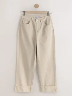 Next Pierre - Jean retroussé Boyfriend Hourglass Jambe large taille mi-haute Sale