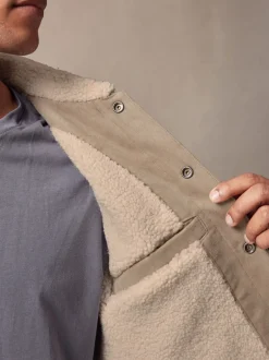 Next Pierre - Veste camionneur en imitation daim avec doublure en imitation peau de mouton Best