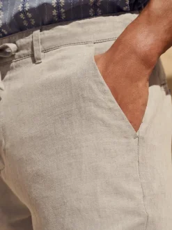 Next Pierre légère - Pantalon chino en sergé de coton et lin New