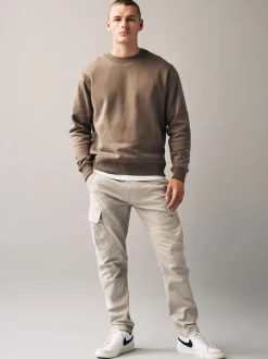 Next - Slim Fit (Slim Fit) - Pantalon cargo stretch en coton Pierre légère Hot