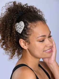 Bibi Bijoux Pince à cheveux cœur Argent scintillant New