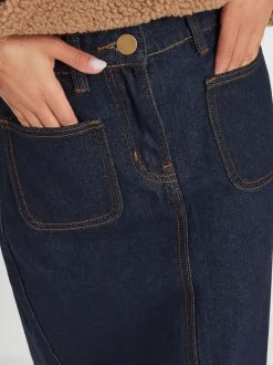 PixieGirl Petite 100{Jupes Mi-long à poches plaquées en coton Clearance