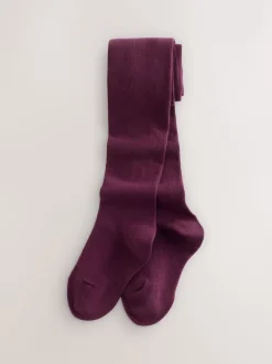 Next Plum Rouge Rose et Noir - Lot de 3 paires de collants en coton riche Outlet