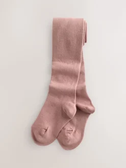 Next Plum Rouge Rose et Noir - Lot de 3 paires de collants en coton riche Outlet