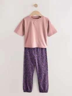 Next Plum/Marron - Lot de 3 pyjamas de jogging à imprimé animal (3-16ans)