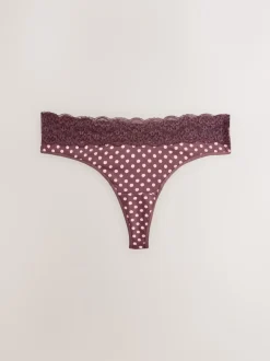 Next Pois imprimés - Culotte en coton et dentelle 7 Pack String Best