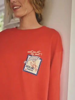 Next - Pyjama en jersey à manches courtes Poisson à rayures rouges Clearance