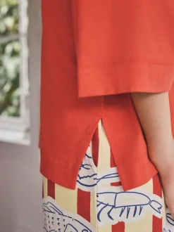 Next - Pyjama en jersey à manches courtes Poisson à rayures rouges Clearance