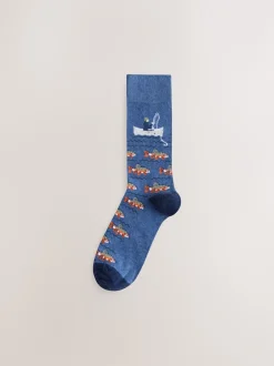 Next - Paquet de chaussettes à motifs 5 Poissons bleus Online