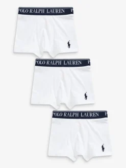 Polo Ralph Lauren Garçons Waistband Blanc Boxer 3 Lot Outlet