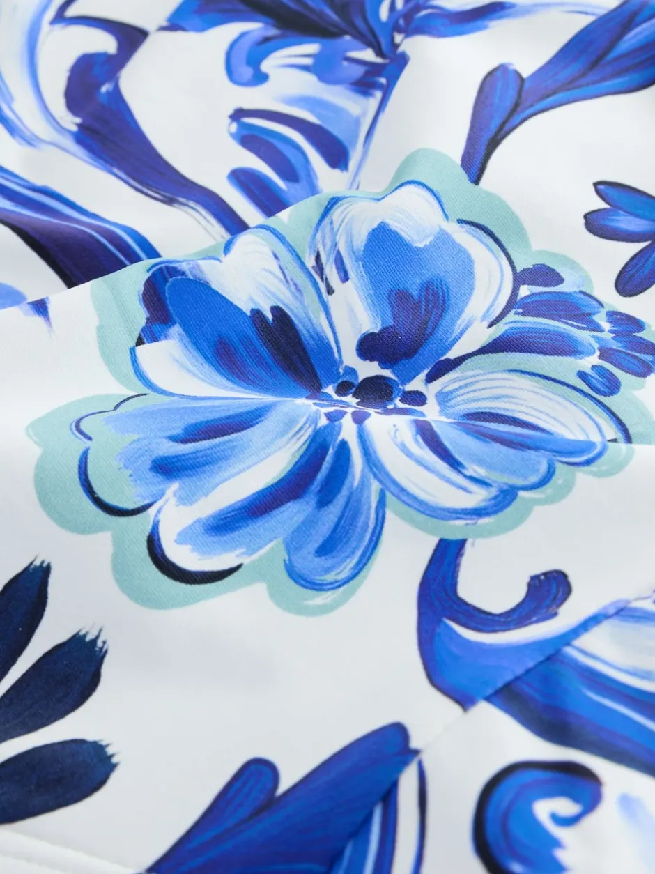 Next Porcelaine blanc/bleu - Bas de bikini échancré Outlet