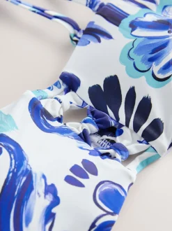 Next Porcelaine blanc/bleu - Haut de bikini bandeau sans armatures New