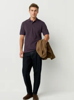 Next - Ajustement régulier - Polo Manches courtes Pique Pourpre foncé Hot