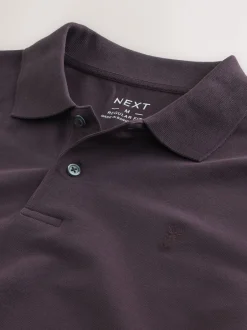 Next - Ajustement régulier - Polo Manches courtes Pique Pourpre foncé Hot