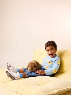 Next Poussin bleu - Pull col rond en maille (3mois-7ans) Sale