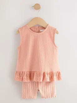 Next pâquerettes neutres - Ensemble gilet et short Lot de 2 (3mois7ans) Clearance