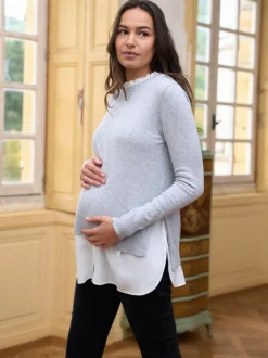 Seraphine Pull chemise et pull de maternité/d'allaitement en coton mélangé