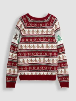 Jojo Maman Bébé Pull pour homme à motif jacquard Noël Scene Best