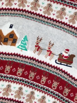 Jojo Maman Bébé Pull pour homme à motif jacquard Noël Scene Best