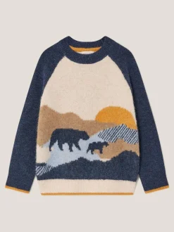 Monsoon Pull Scène d’ours en maille Sale