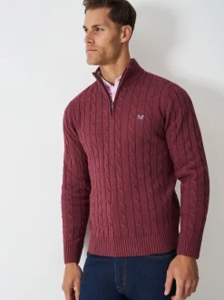 Crew Clothing Pull semi-zippé en câble Oarsman Hot