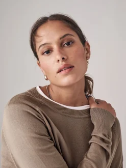 The Set Pull 2 Lot en maille fine à col rond Discount