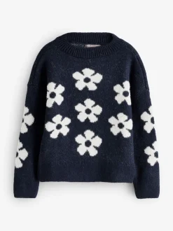 ONLY KIDS Pulls bleu en maille fleuri Best
