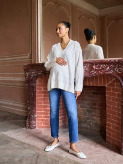 Seraphine Pulls Grossesse en laine Blend Pointelle New