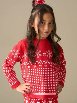 Angel & Rocket Pyjama Fern rouge à motif jacquard Hot