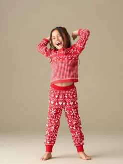 Angel & Rocket Pyjama Fern rouge à motif jacquard Hot
