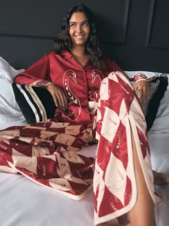 Rockett St George Pyjama en satin texturé boutonné Online