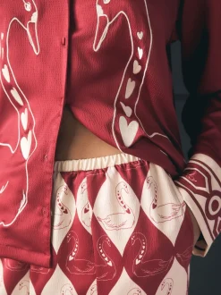 Rockett St George Pyjama en satin texturé boutonné Online