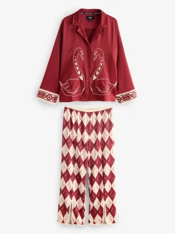 Rockett St George Pyjama en satin texturé boutonné Online