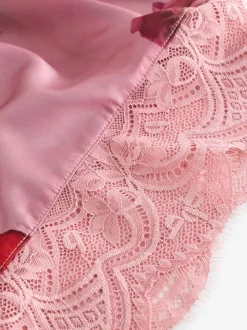 B by Ted Baker Pyjamas en jersey de satin rose fleuri Clearance