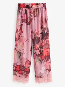 B by Ted Baker Pyjamas en jersey de satin rose fleuri Clearance