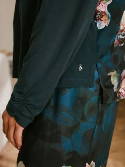 B by Ted Baker Pyjamas en jersey de satin fleuri bleu canard Outlet