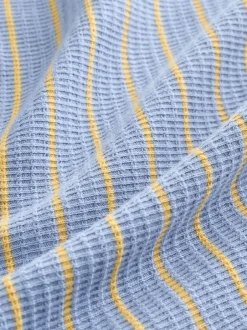 Next Rayé bleu/jaune - Manches courtes  Henleys T-shirt à col rond (3mths-7yrs) New