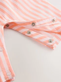Next Rayé orange/blanc - Salopette tissée 100% coton bébé (0mois-3ans)