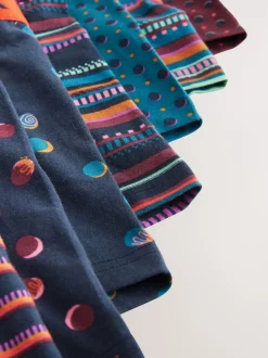 Next Rayure à pois bleu marine/rouge bordeaux - Lot de 8 - Lot de 5 boxers Hipster Clearance