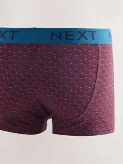 Next Rayure à pois bleu marine/rouge bordeaux - Lot de 8 - Lot de 5 boxers Hipster Clearance