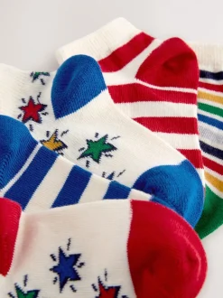 Next - Paquet de chaussettes de sport en coton riche 7 Rayure arc-en-ciel/étoile Sale