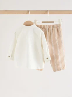 Next Rayure blanche/orange - Ensemble chemise et pantalon bébé (0mois-3ans) Clearance