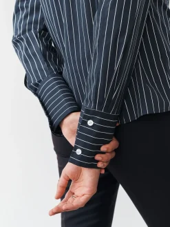 Next Rayure bleu marine/bordeaux - Lot de 2 chemises ajustées extensibles indispensables à manches longues Online