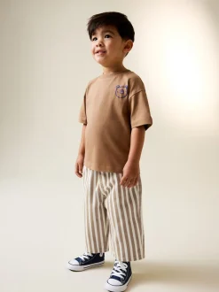 Next - Pantalon large à enfiler (3mois-7ans) Rayure fauve/blanche Sale
