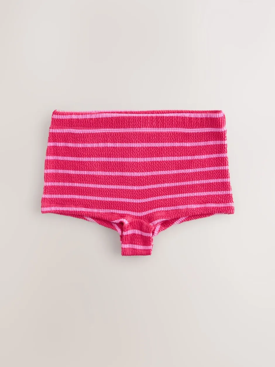 Next Rayure rose/rouge Effet froissé - Bas de bikini Shorts de bain Clearance