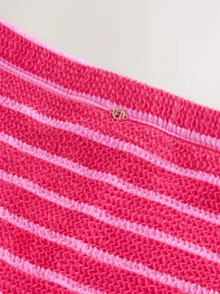 Next Rayure rose/rouge Effet froissé - Bas de bikini Shorts de bain Clearance