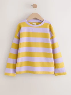 Next Rayure Violet/ocre - Haut texturé à manches longues (3-16ans)