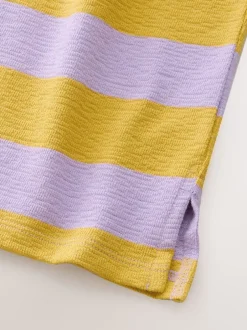 Next Rayure Violet/ocre - Haut texturé à manches longues (3-16ans)