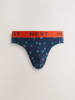 Next Rayures à pois bordeaux bleu marine - Lot de 5 - Slips riches en coton